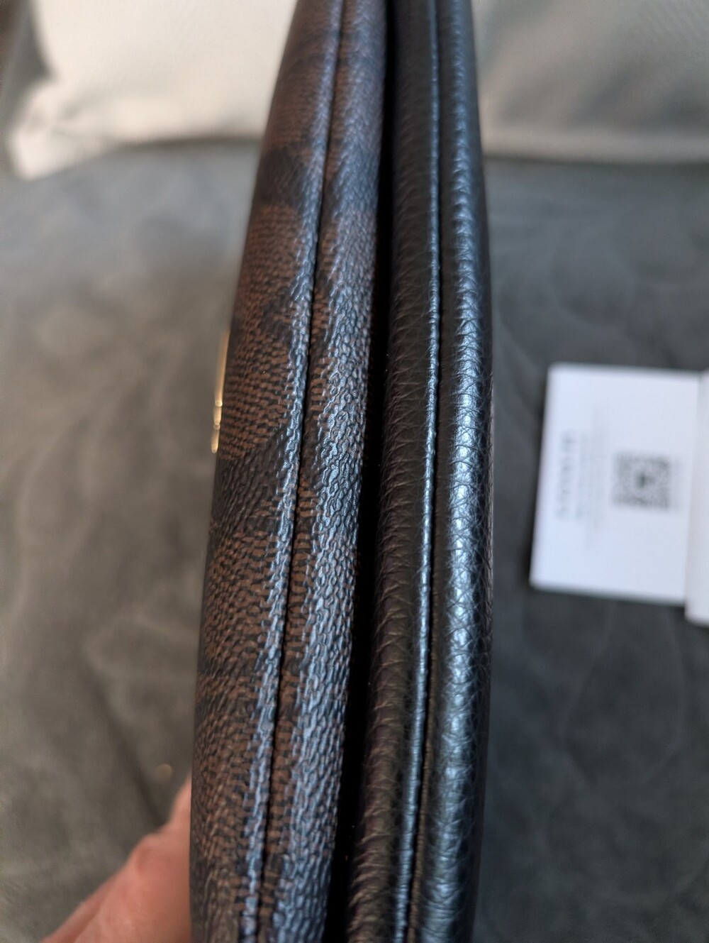 Coach Double Zip Signature Wallet in Walnut, Black  & Gold New - Picture 3 of 5
